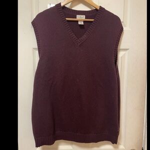 LL Bean Burgundy Sweater Vest Sleeveless Shirt Men’s XL Preppy Grandpa Core EUC
